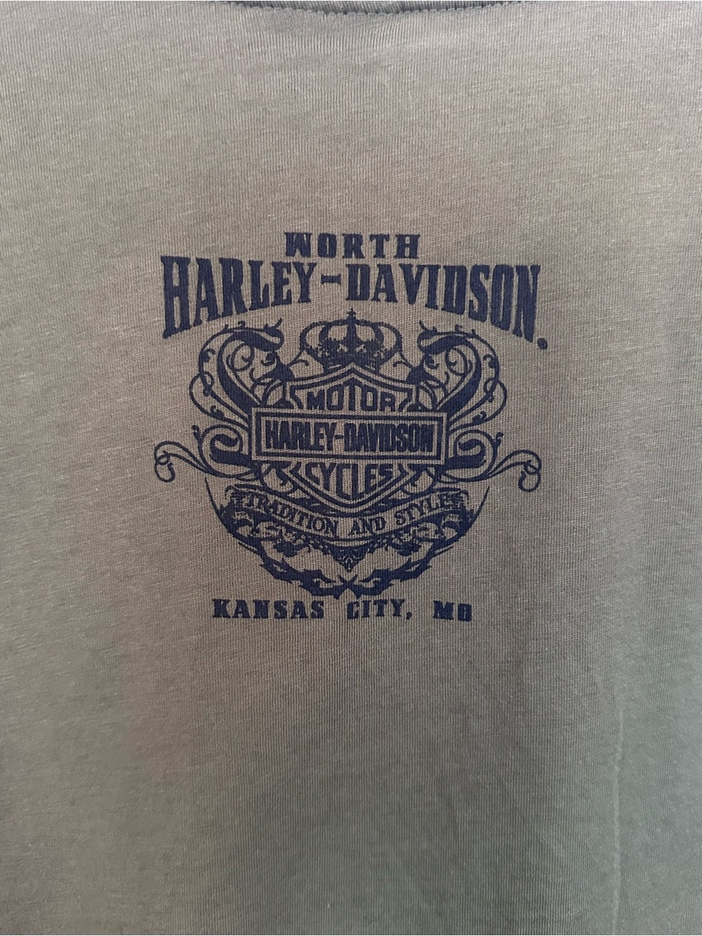 Harley-Davidson Olive Green Long Sleeve Logo Top - Picture 5 of 9